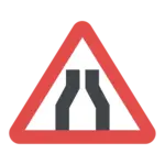 Narrow road on both sides